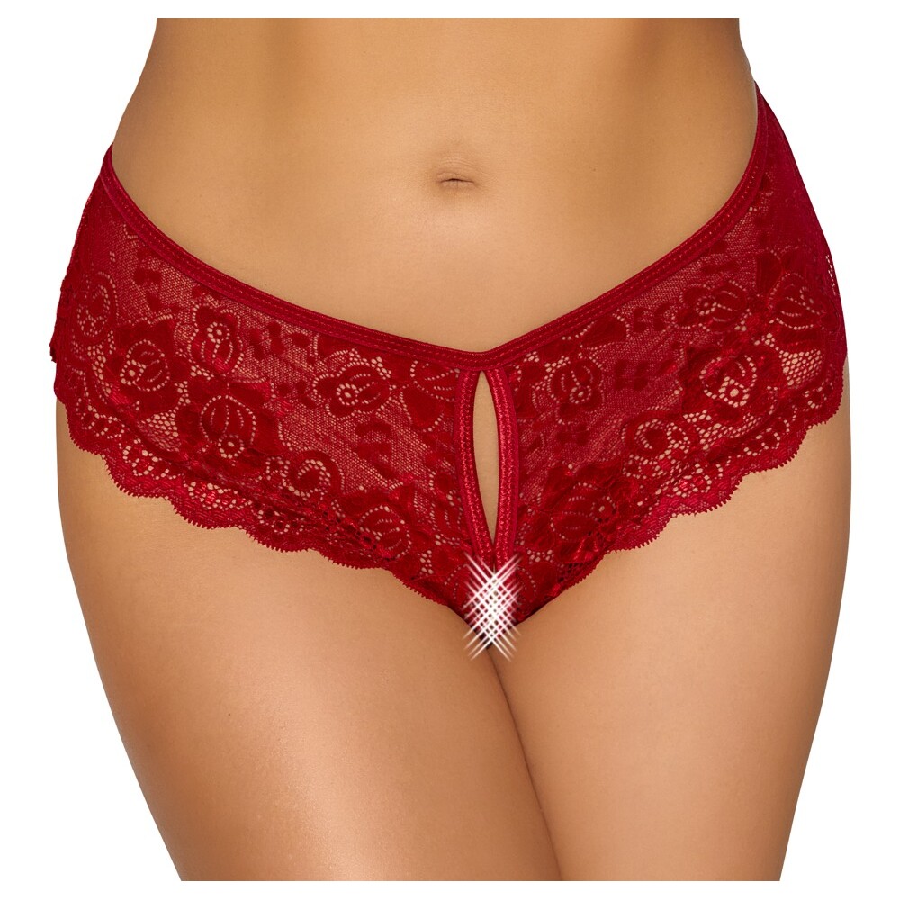 Cottelli Crotchless Panty Red 